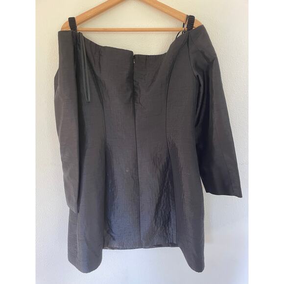 Anthropologie Hutch Long-Sleeve Off-The-Shoulder Black Mini Dress Small - Picture 10 of 11